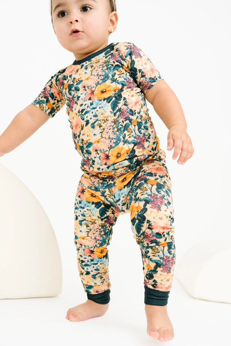 Little One Shop infant & girls wildflower pajamas