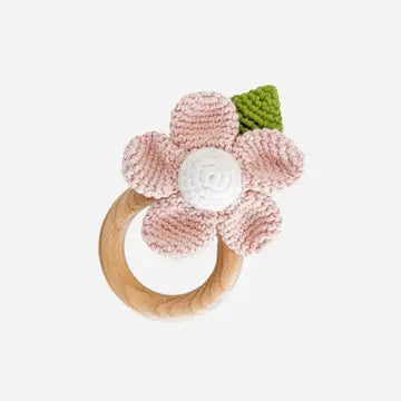 The Blueberry Hill crochet rattle teether