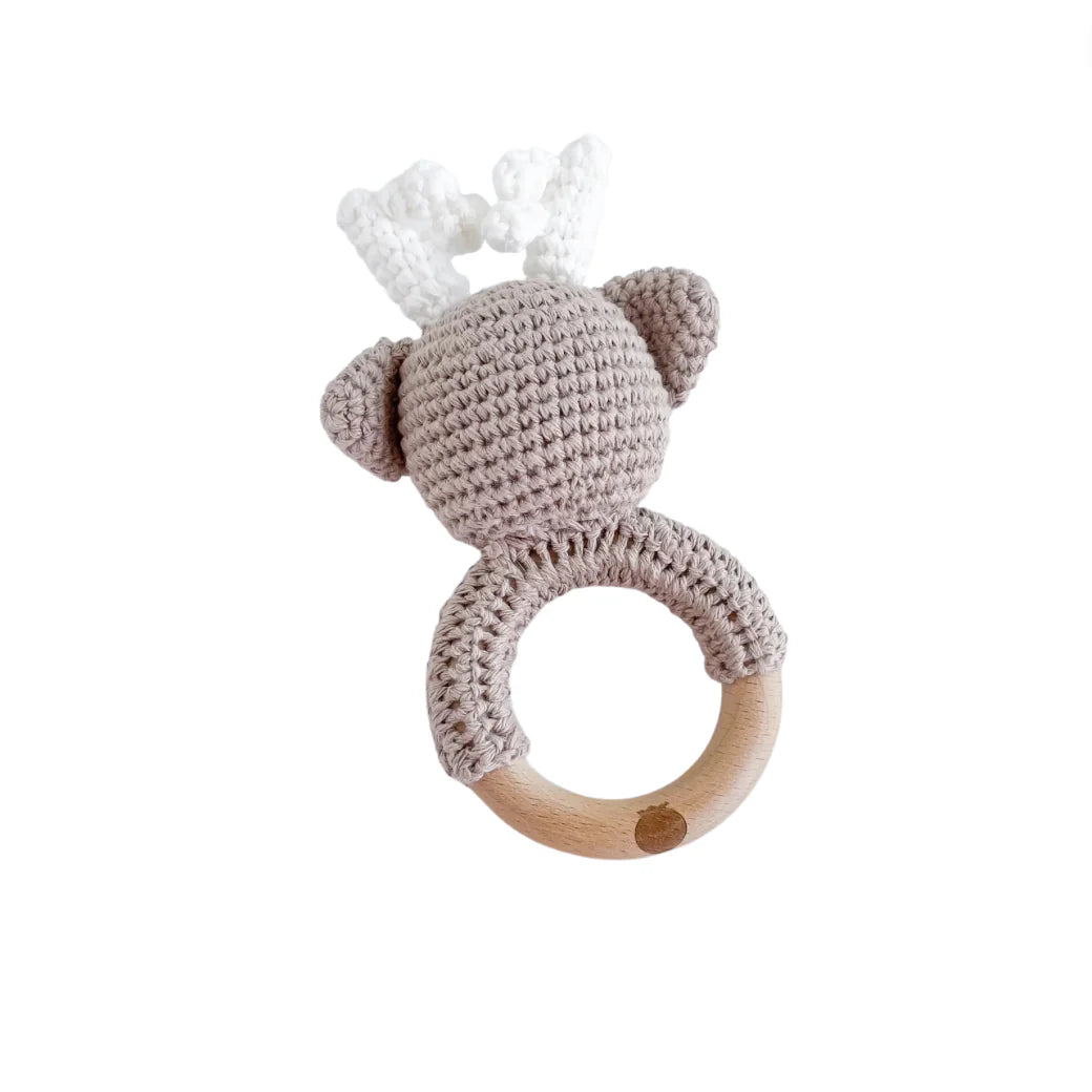 The Blueberry Hill crochet rattle teether