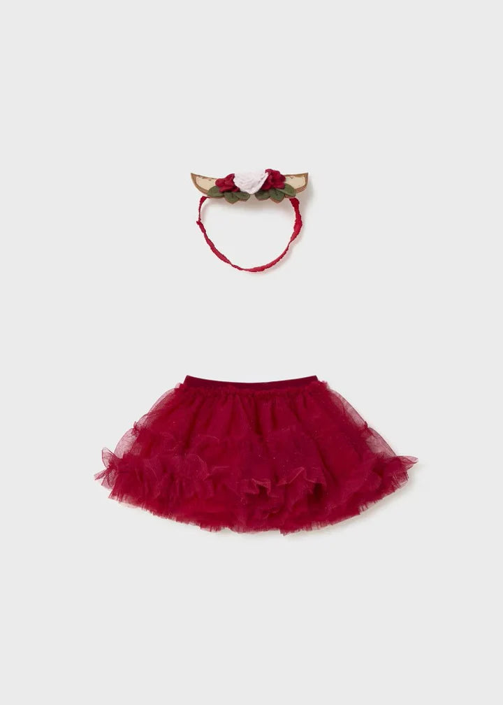 Mayoral infant girl tulle skirt with headband