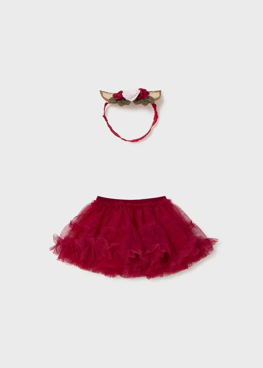 Mayoral infant girl tulle skirt with headband