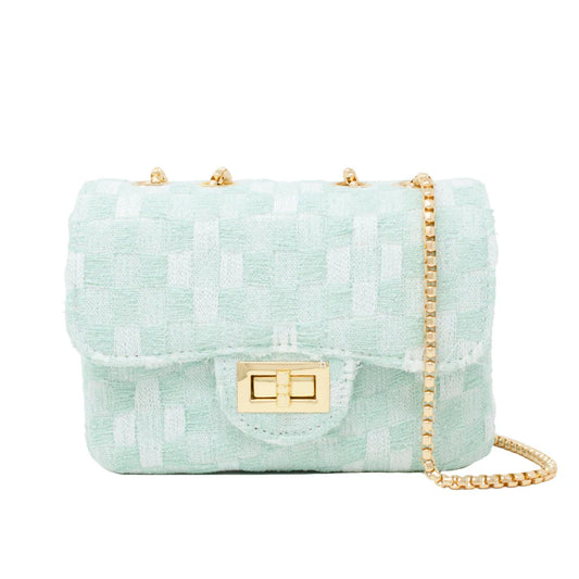 Tiny Treats classic checkered tweed handbag