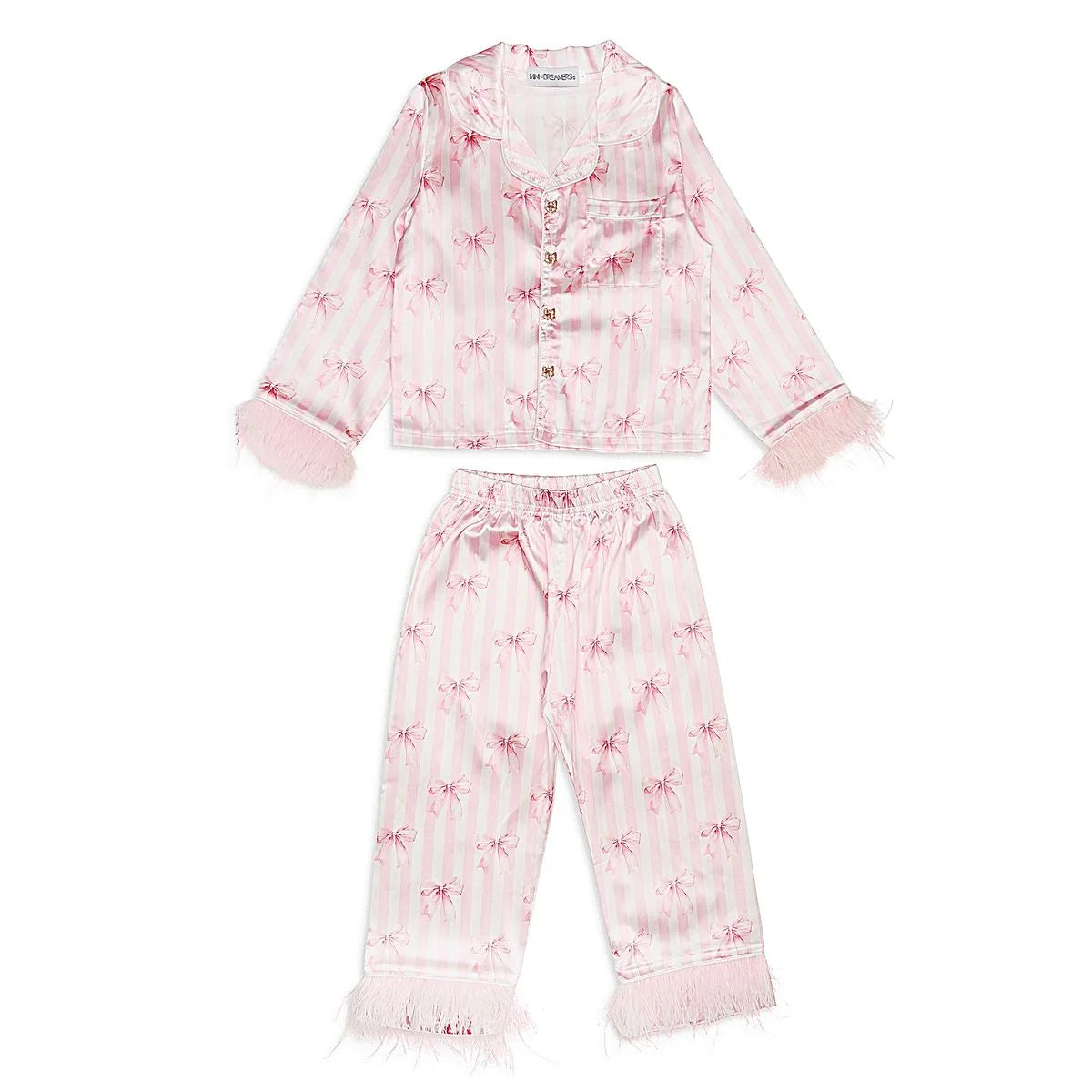 Mini Dreamers girls silky set pajamas
