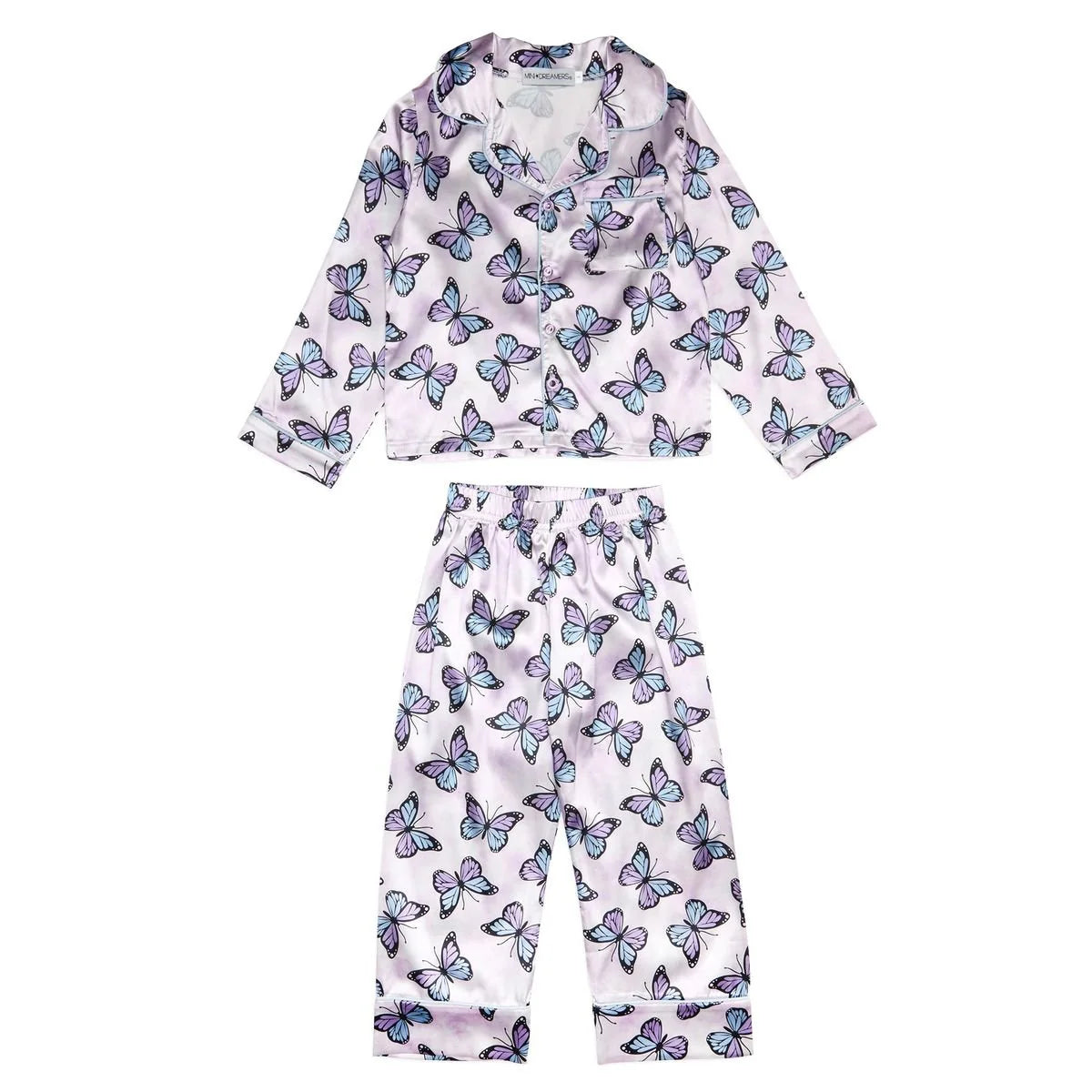 Mini Dreamers girls silky set pajamas