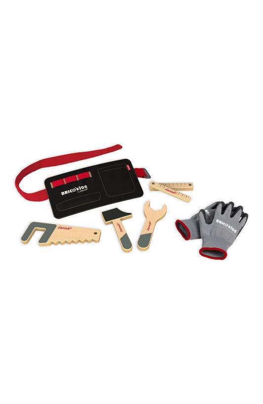 Janod tool belt & gloves set