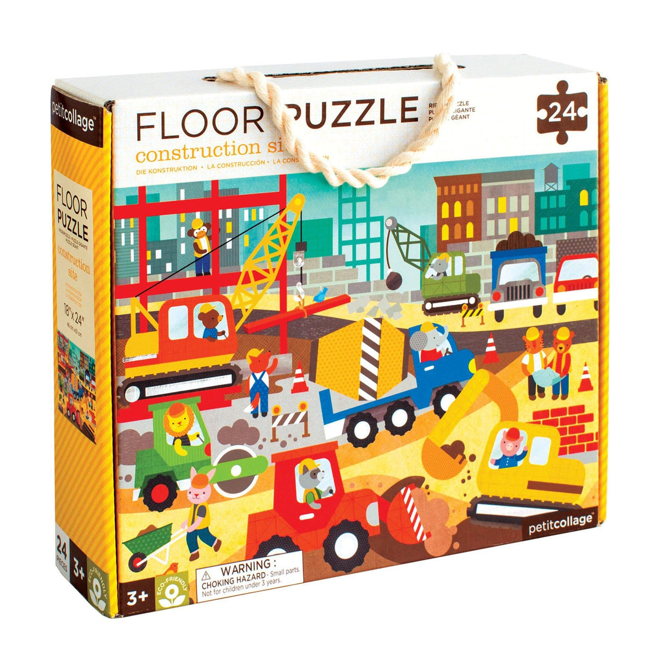 Petit Collage construction site 24-piece floor puzzle