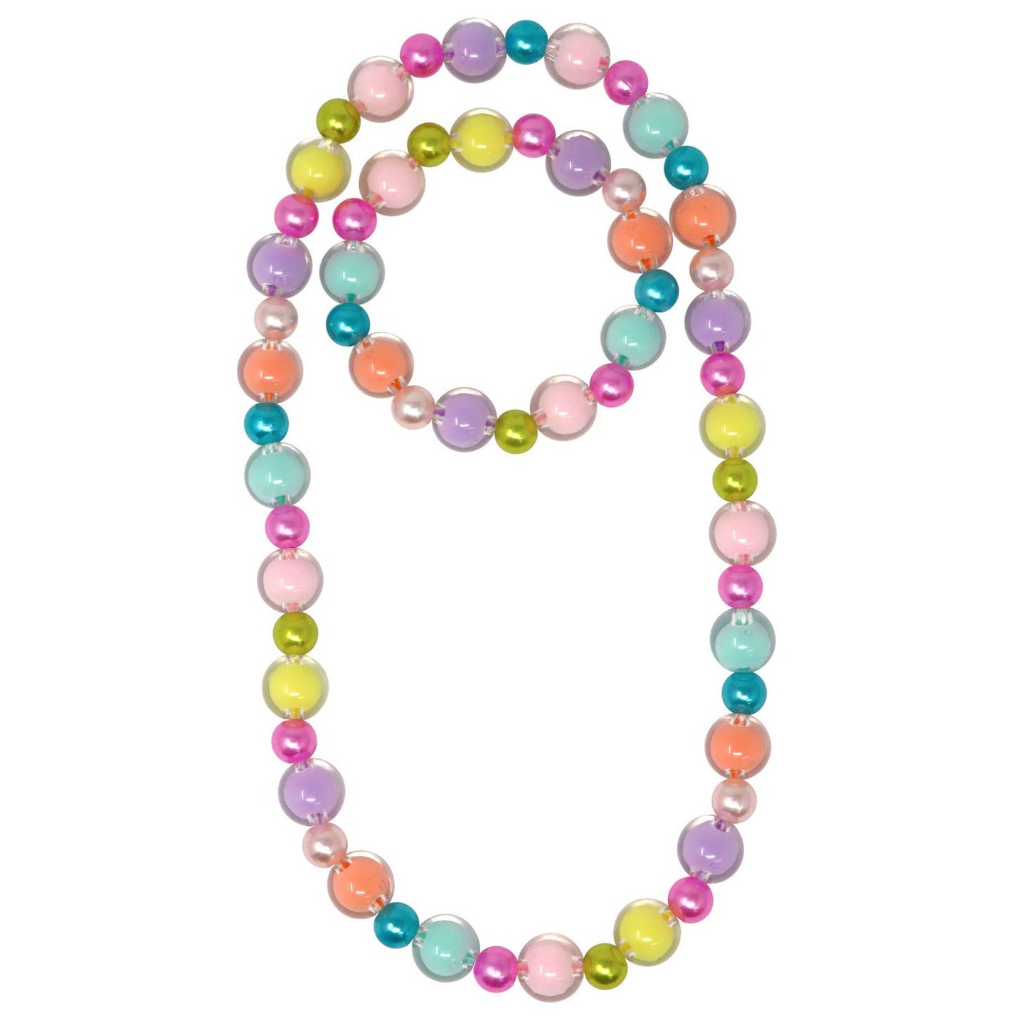 Pink Poppy rainbow bubble necklace & bracelet set