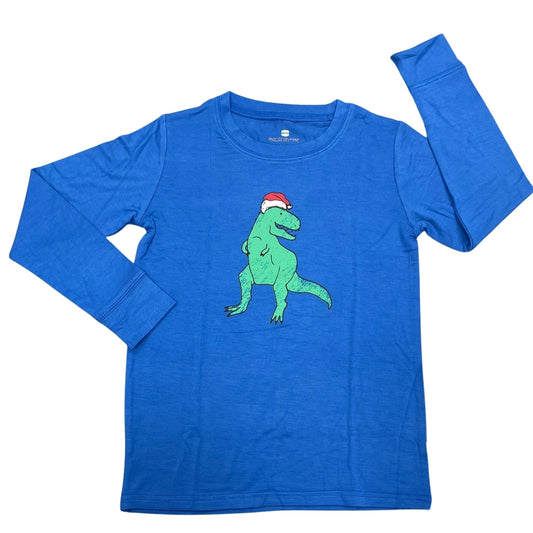 Macaron + Me kids festive dino pajama top