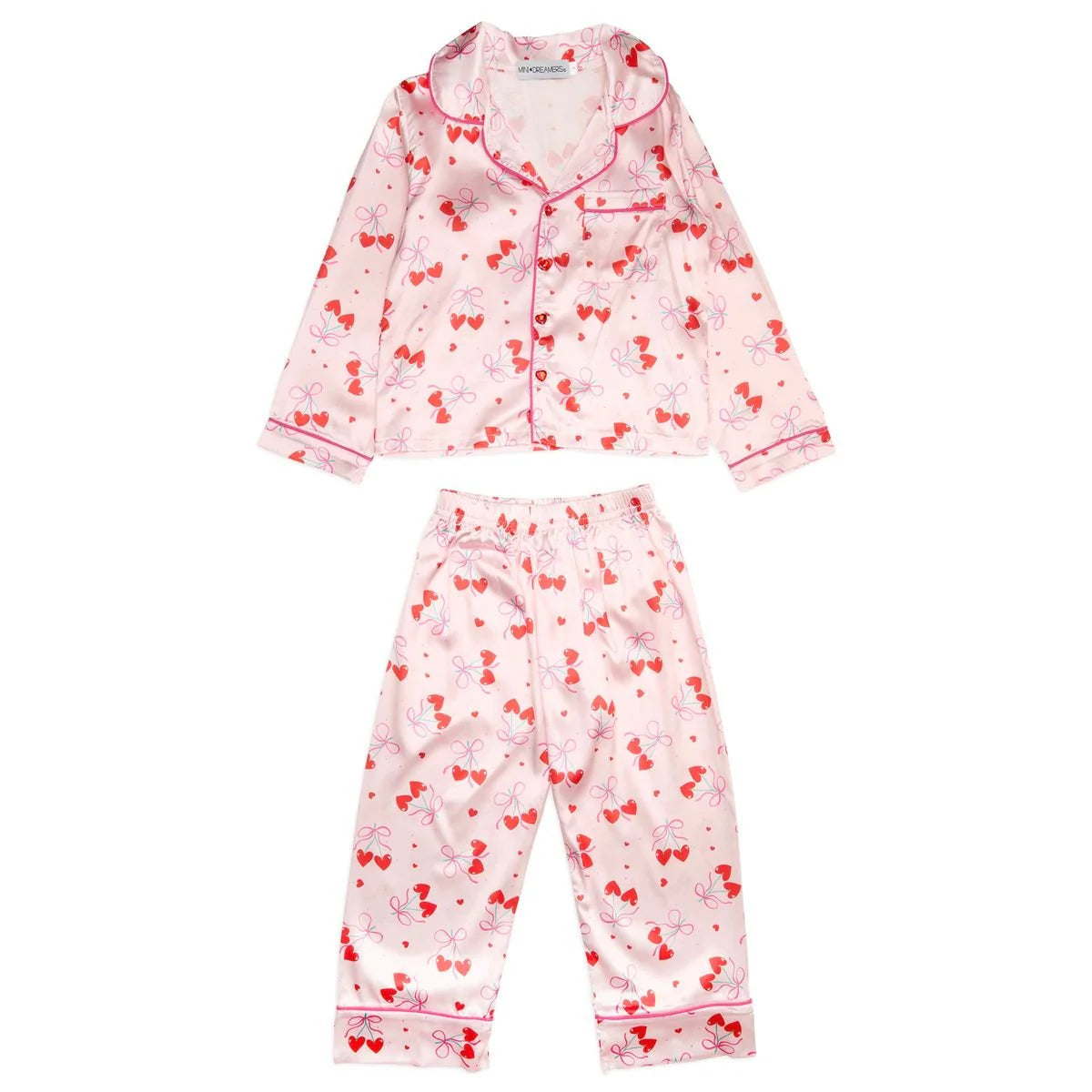 Mini Dreamers girls silky set pajamas