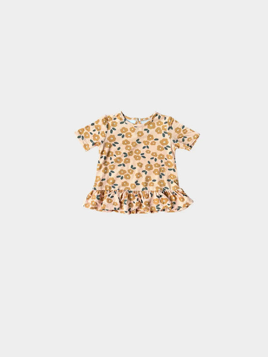 Babysprouts girls gold floral peplum top