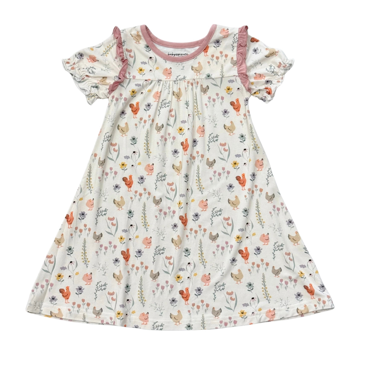 Babysprouts girls floral chicken night gown