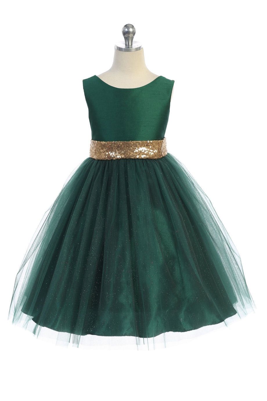 Kid's Dream girls gold sequin v-back dress