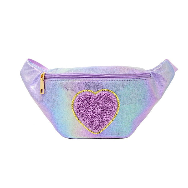 Tiny Treats shiny heart patch sling bag