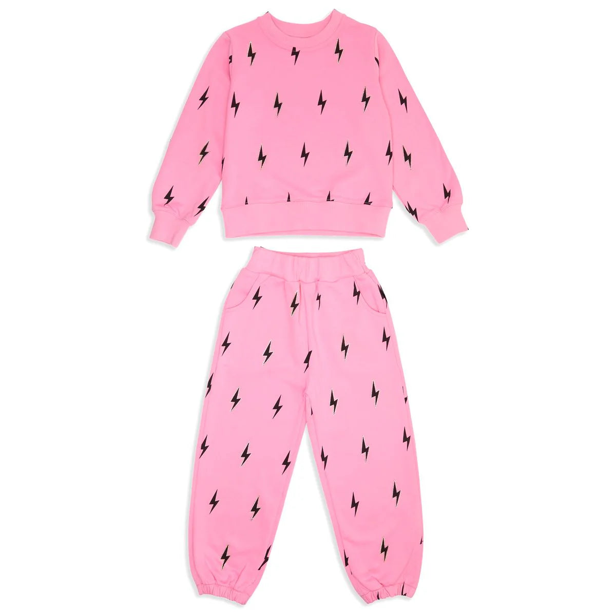 Mini Dreamers girls evelyn crystal bolt sweatshirt & sweatpants set