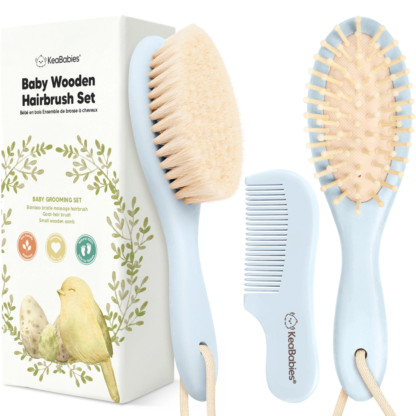 KeaBabies Baby Hair Brush and Comb Set