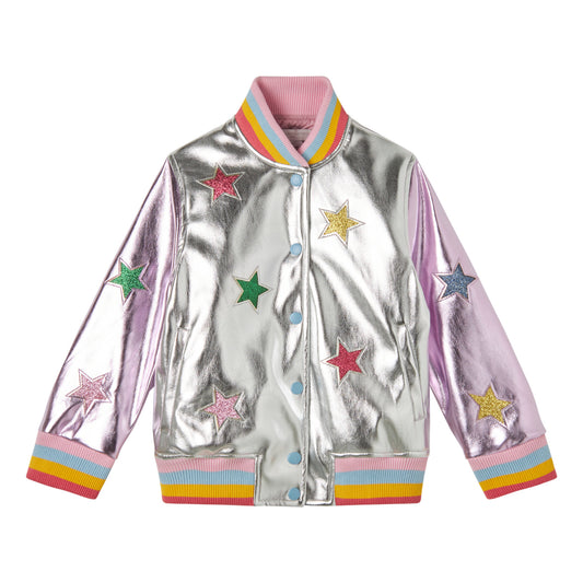 Stella McCartney girls glittery pleather jacket