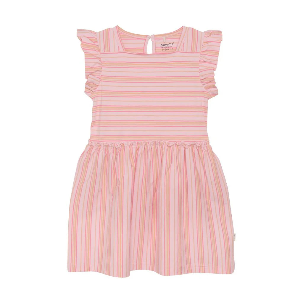 Minymo girls stripe drop waist dress