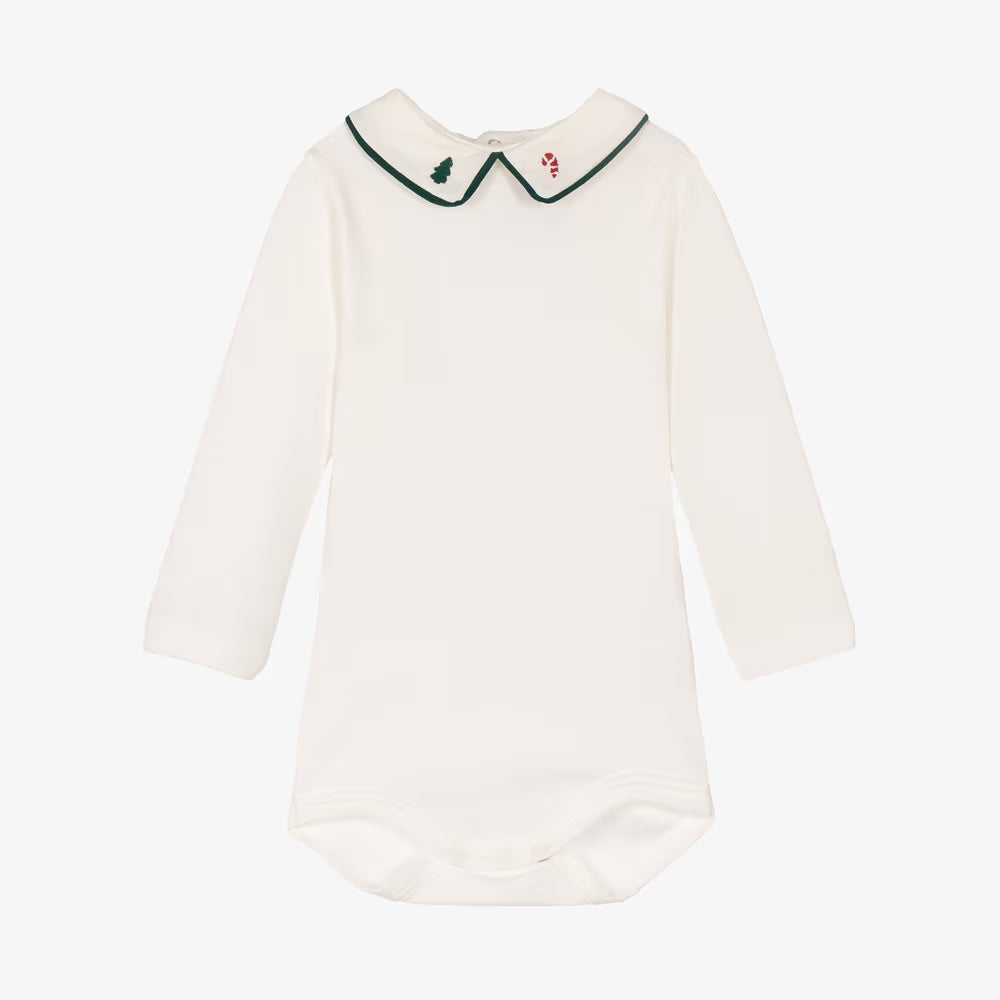 Petit Bateau infant holiday collared onesie