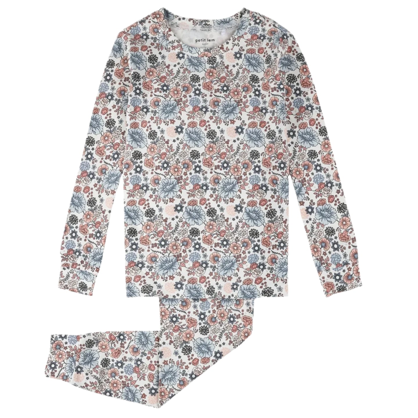Petit Lem girls vintage flowers print pajamas