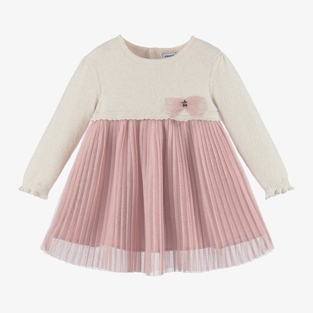 Mayoral infant girl sweater top w/ pleated skirt dress