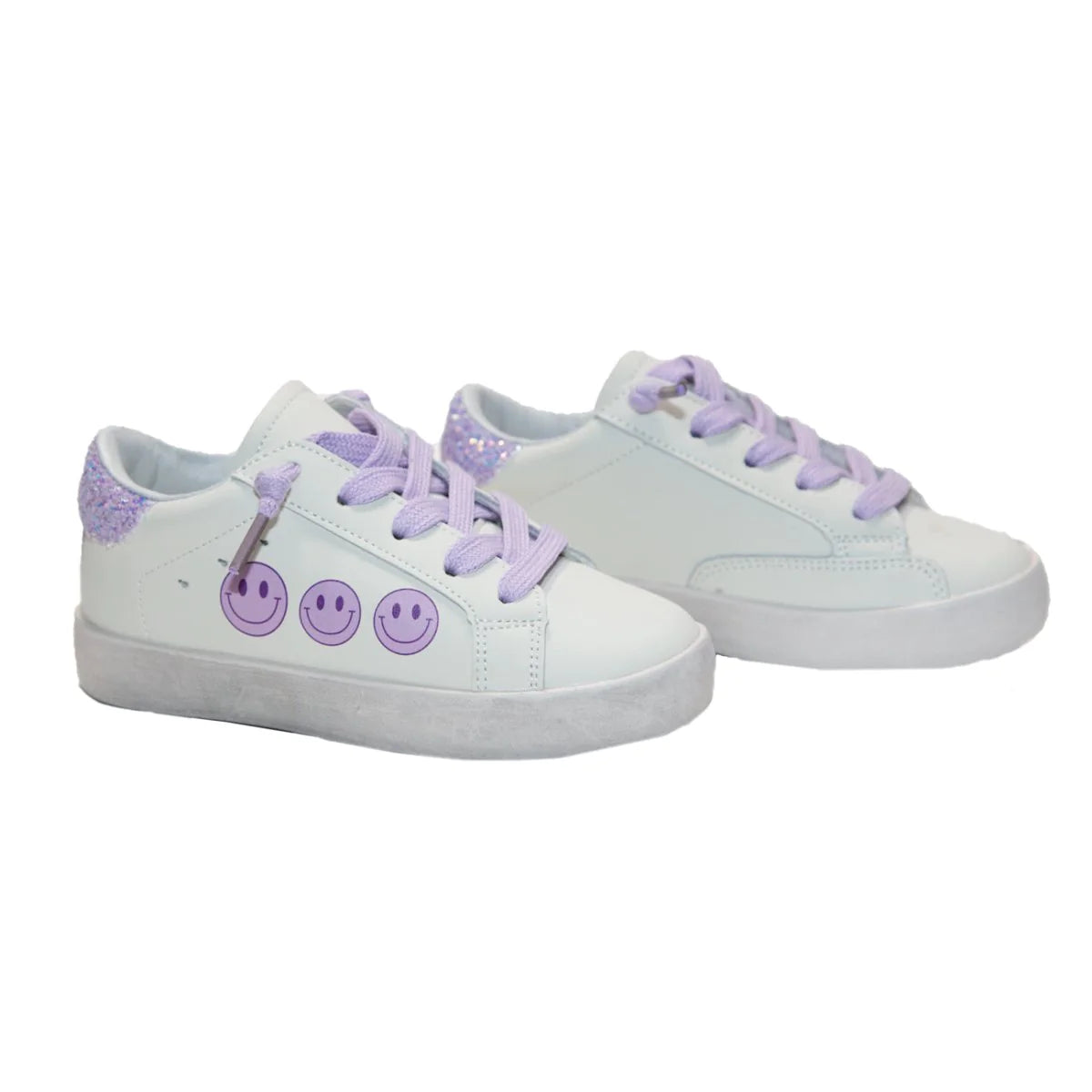 Mini Dreamers girls violet smiley face sneakers
