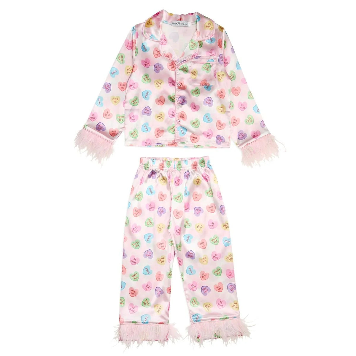 Mini Dreamers girls silky set pajamas