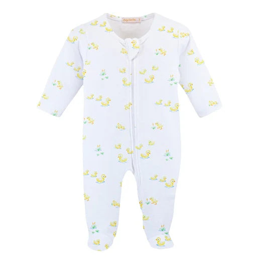 Baby Club Chic infant tiny baby ducks print footie