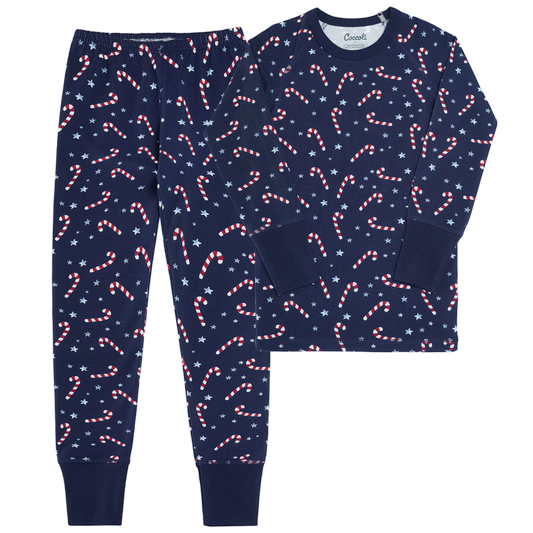 Coccoli kids candy cane print pajamas