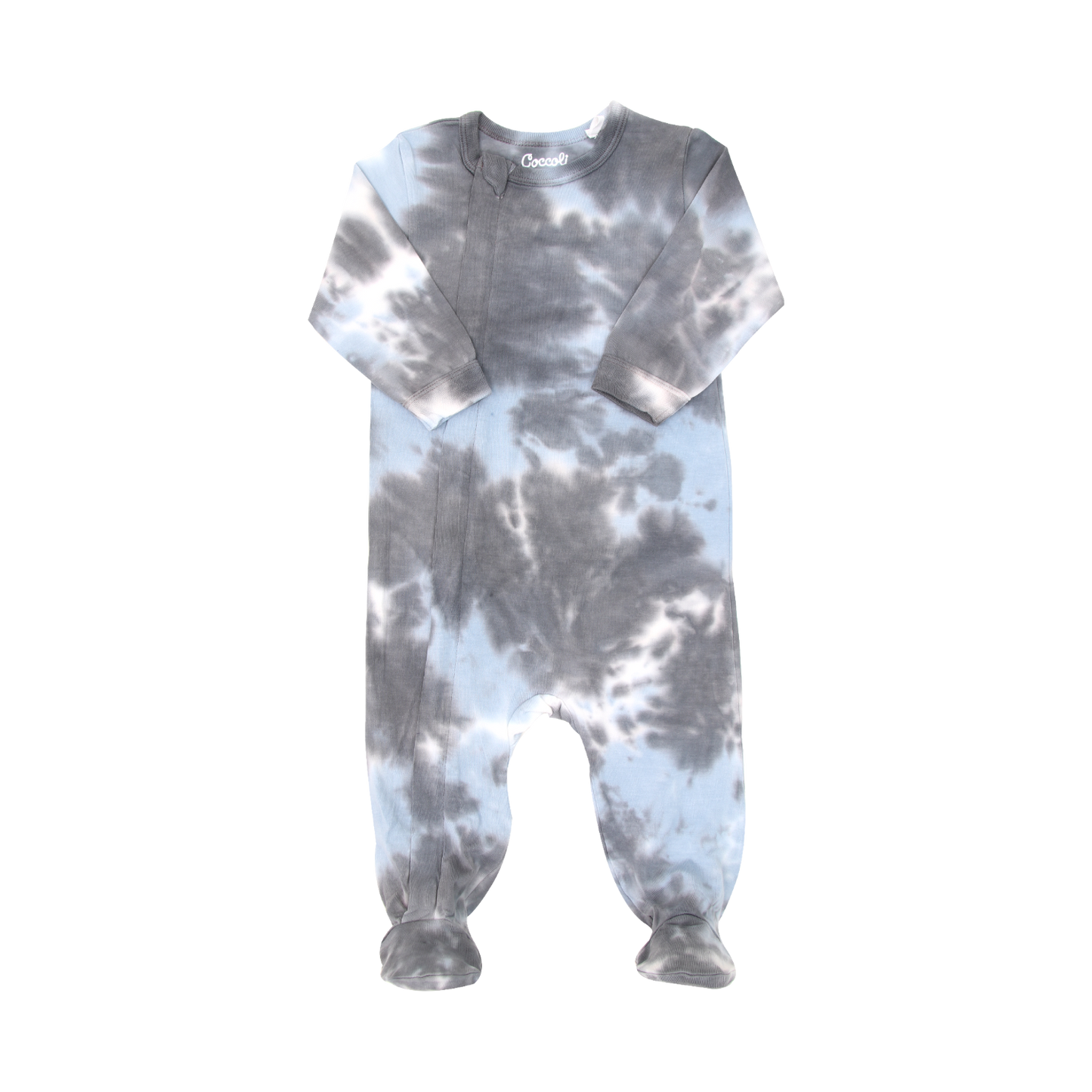 Coccoli infant tie dye print zip footie