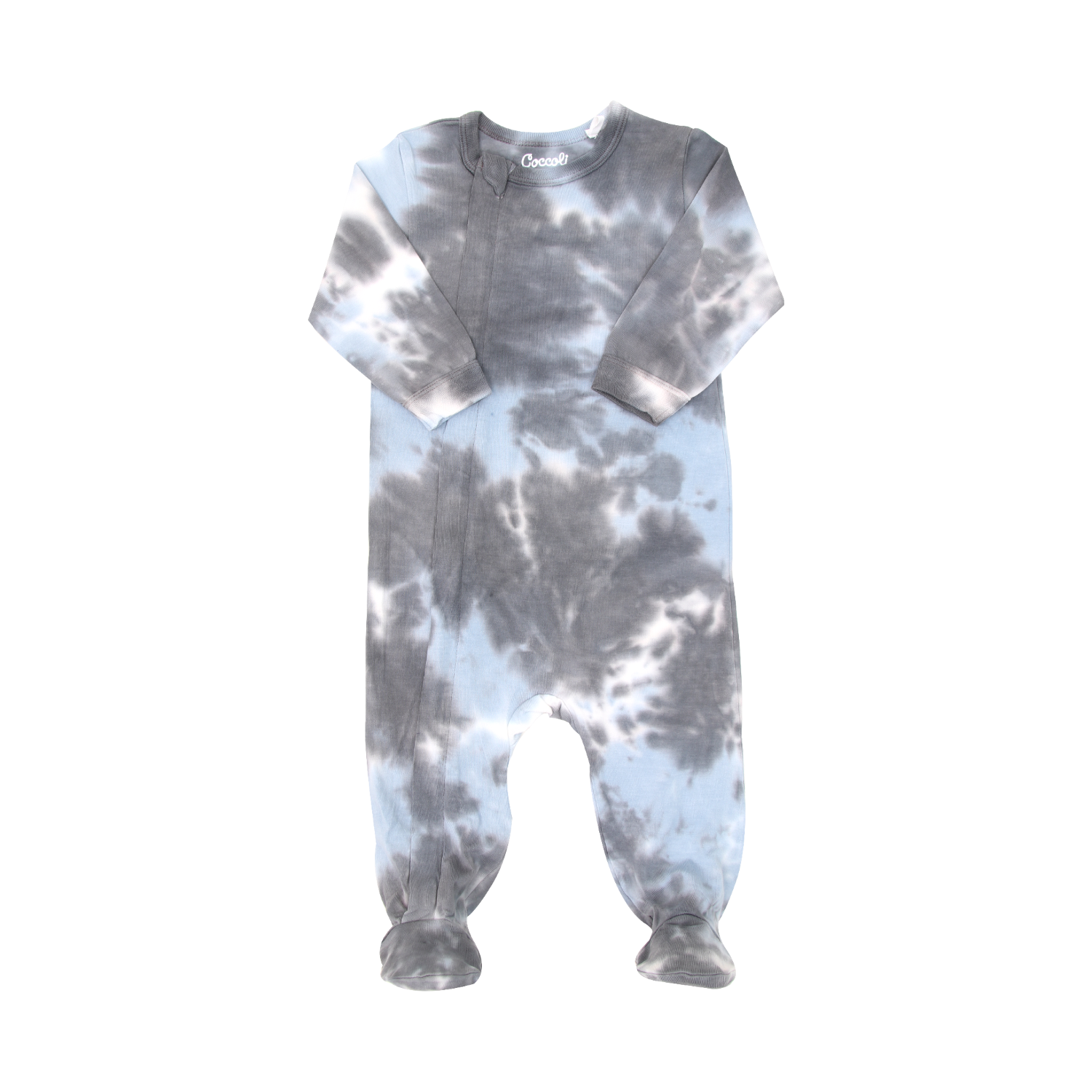 Coccoli infant tie dye print zip footie