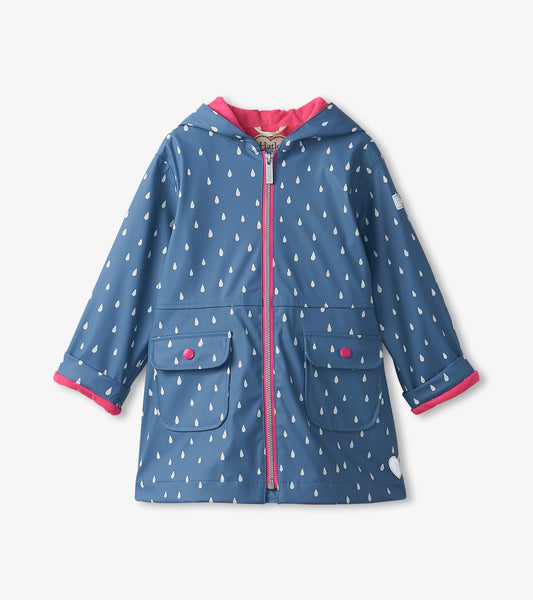 Hatley girls tiny drops color changing peplum jacket