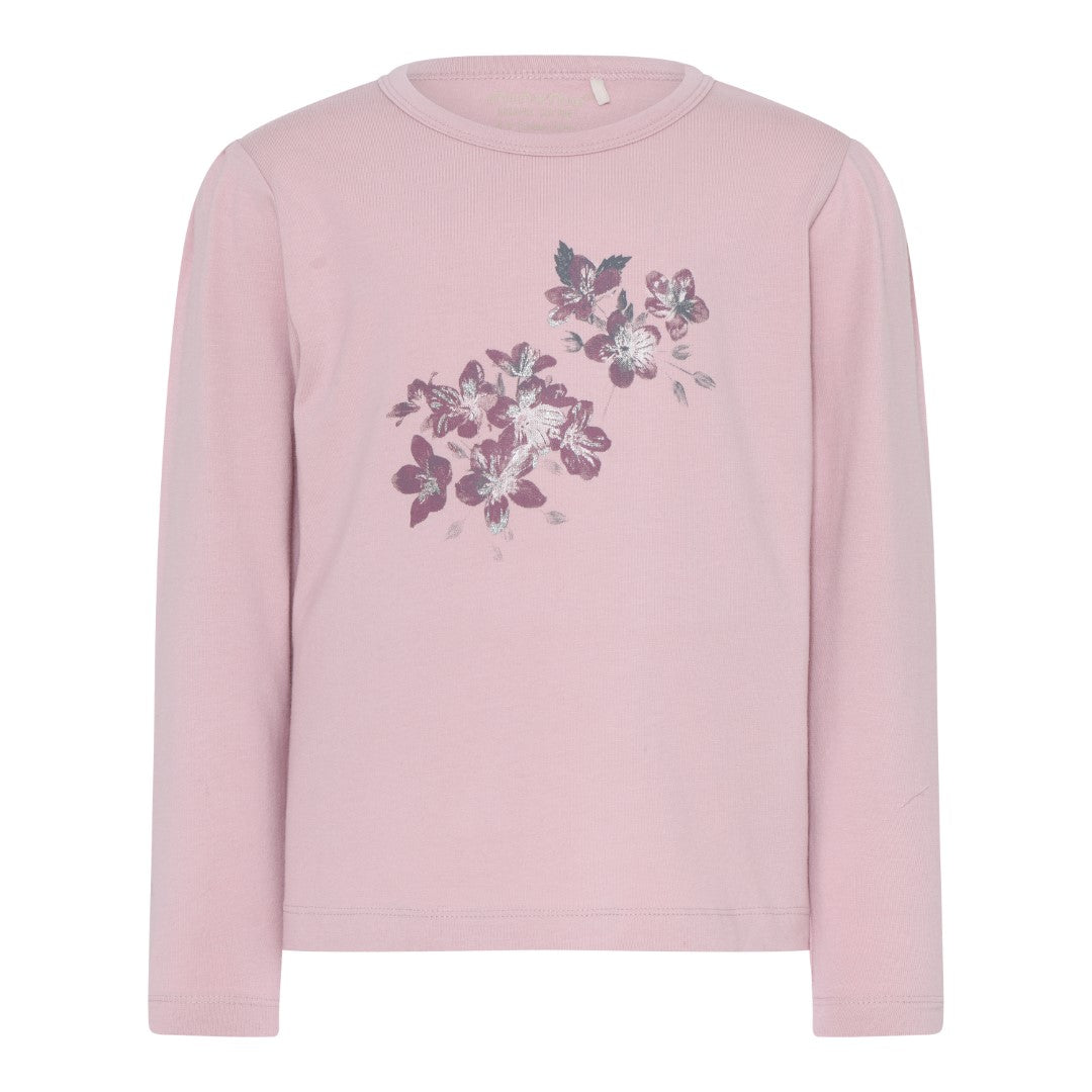 Minymo girls floral graphic long sleeve tee