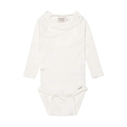 Minymo infant girl ribbed onesie