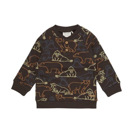 Minymo infant animal print sweatshirt