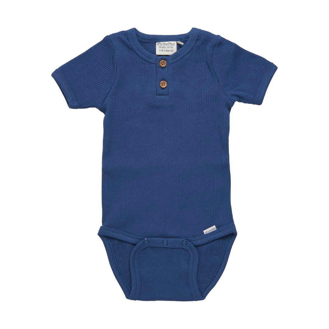 Minymo infant henley ribbed onesie