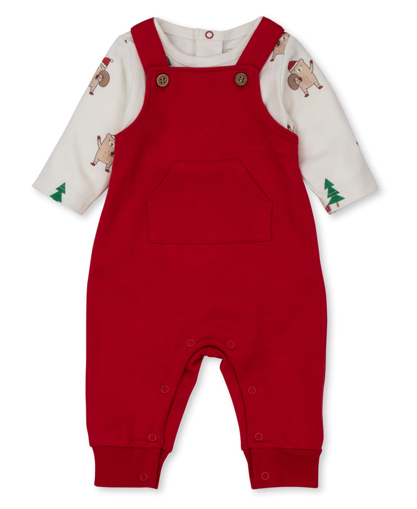 Kissy Kissy Love infant santa bear overall set