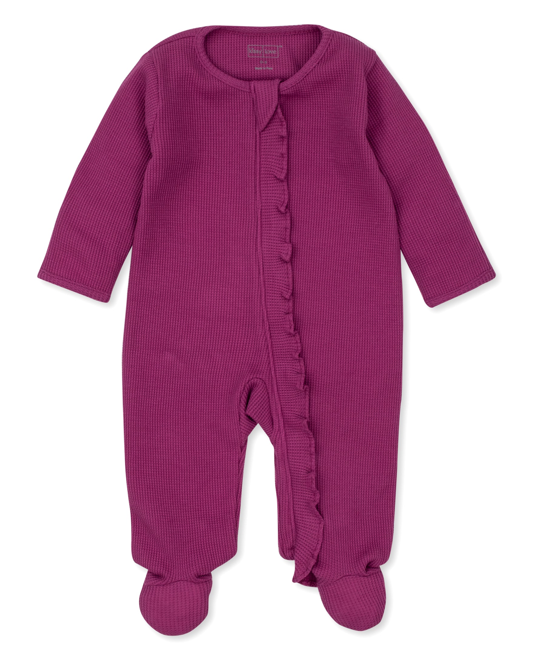 Kissy Kissy infant girl waffle zip footie