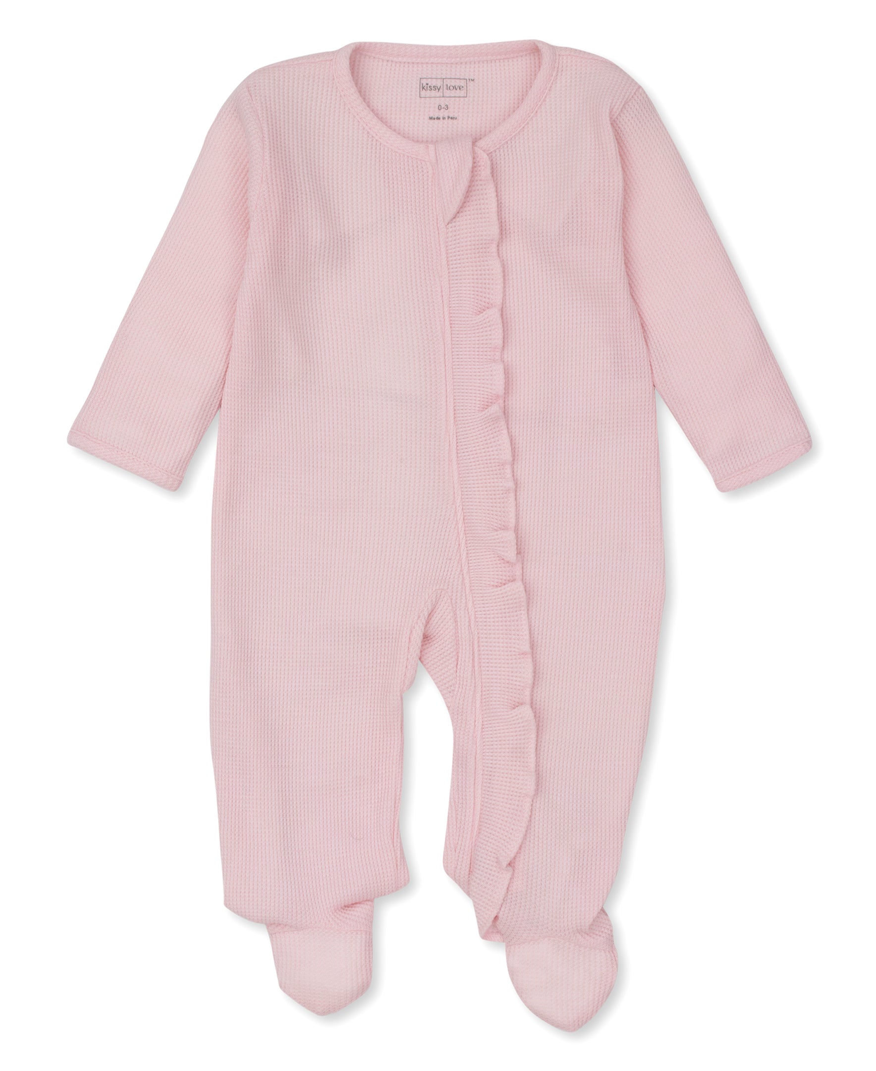 Kissy Kissy infant girl waffle zip footie