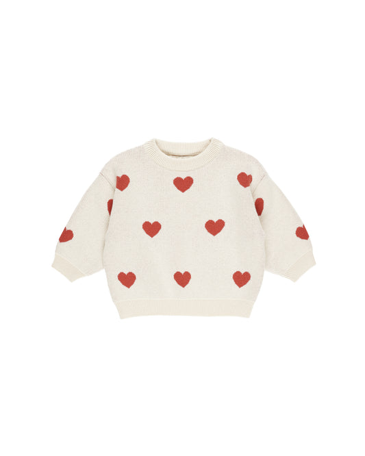 Quincy Mae infant & kids heart knit sweater