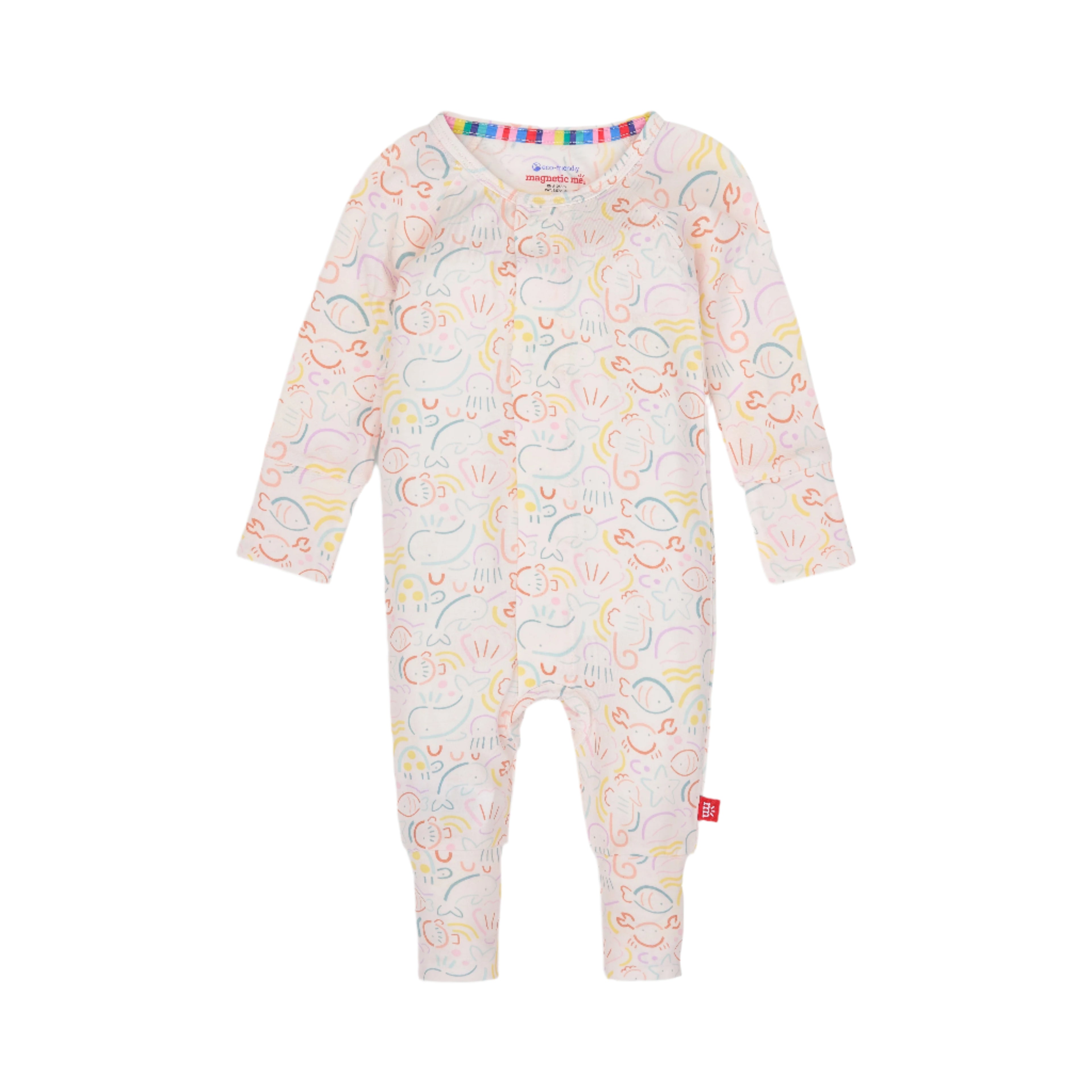 Magnetic Me infant girl so-fish-ticated convertible romper