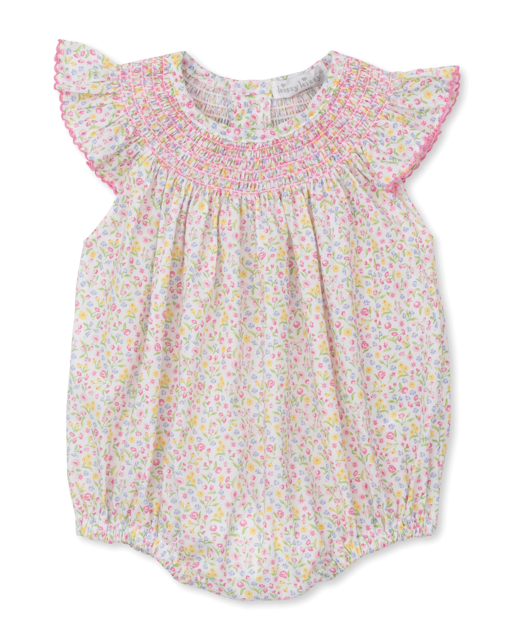 Kissy Kissy infant girl floral smocked bubble