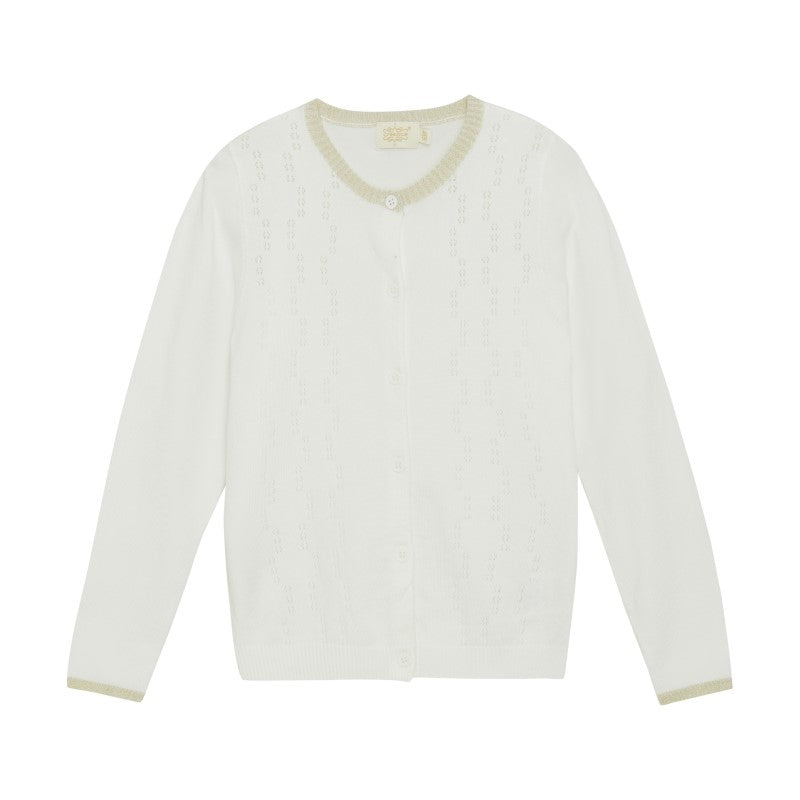 Creamie infant & girls metallic trim cardigan