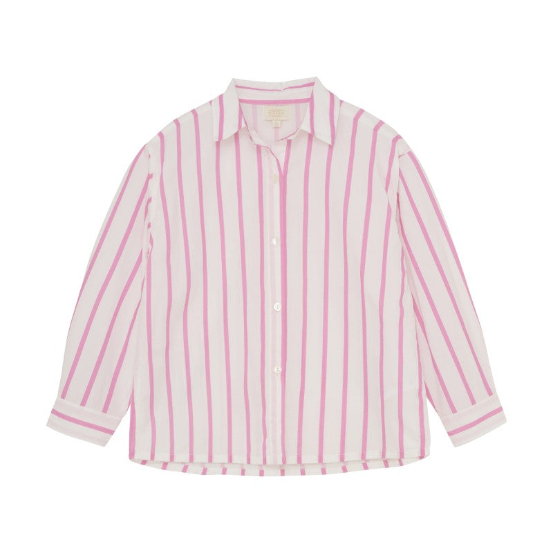 Creamie girls stripe button up shirt