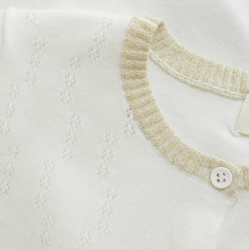 Creamie infant & girls metallic trim cardigan