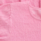 Creamie girls short sleeve textured dress
