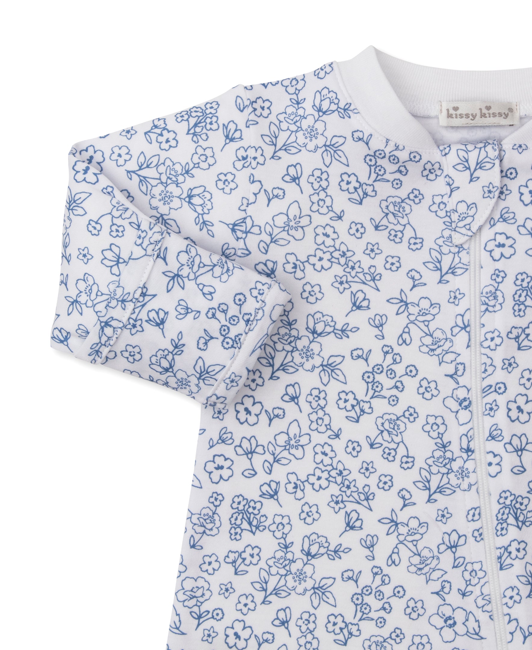 Kissy Kissy infant girl navy flowers footie