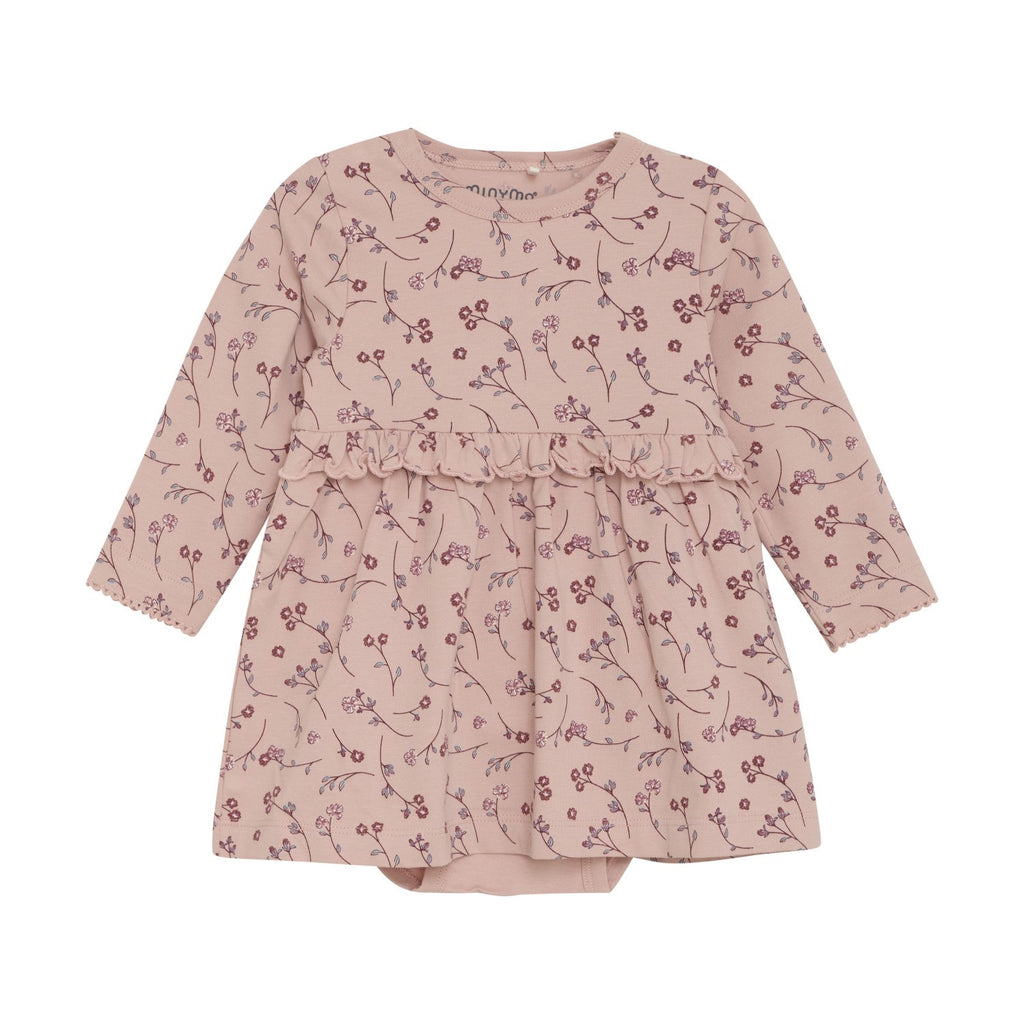 Minymo infant girl floral print onesie dress