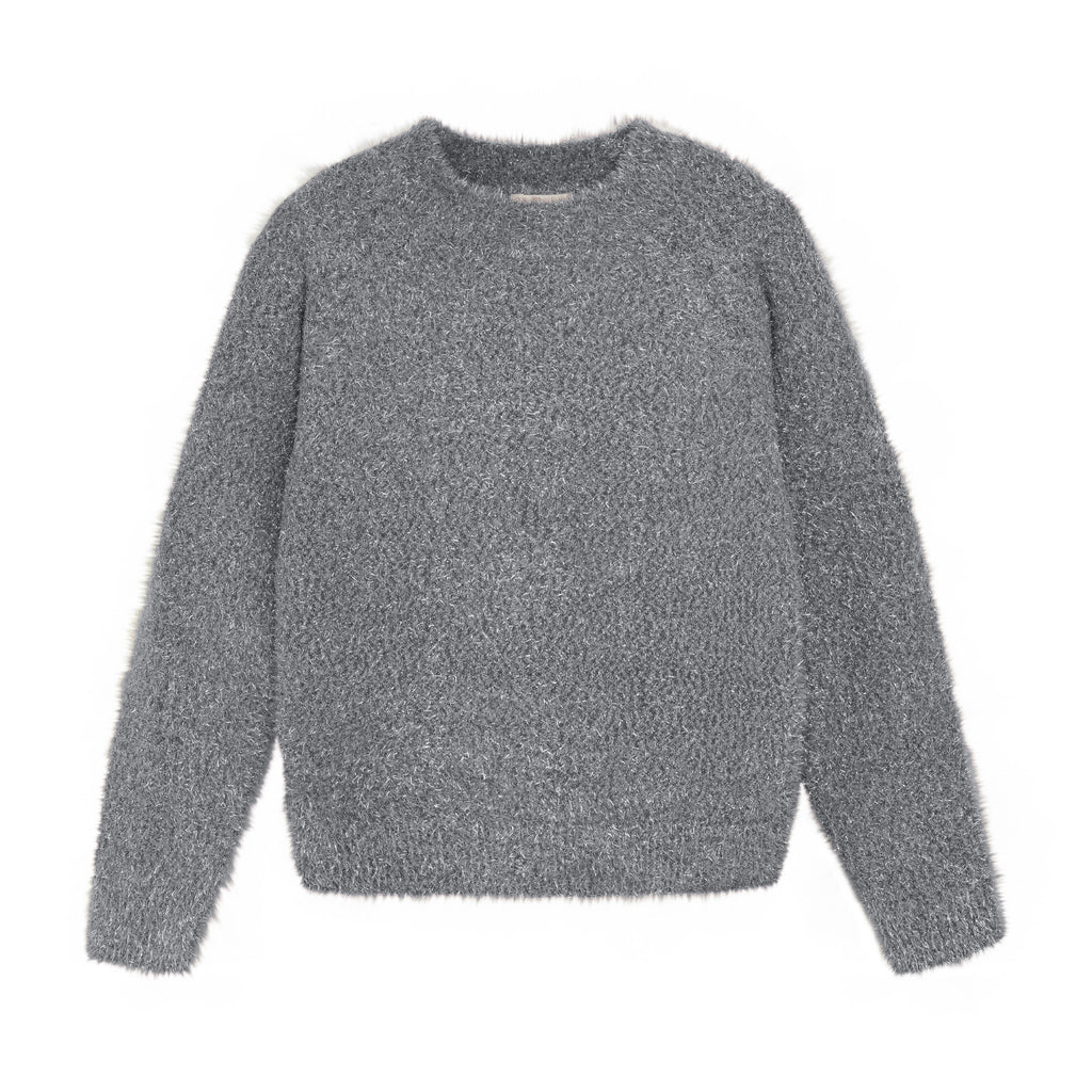 Creamie girls metallic pullover sweater