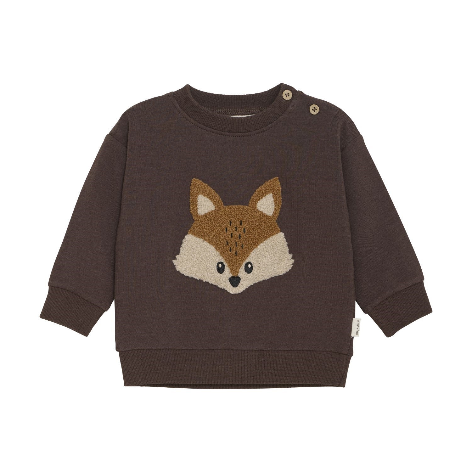 Minymo infant fox embroidered sweatshirt