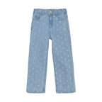 Minymo girls flower printed denim jeans